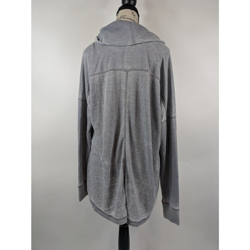 Lucky Brand Women's L Shirt Soft Thermal Top Gray Cowl Pullover Casual Cozy - Picture 3 of 9